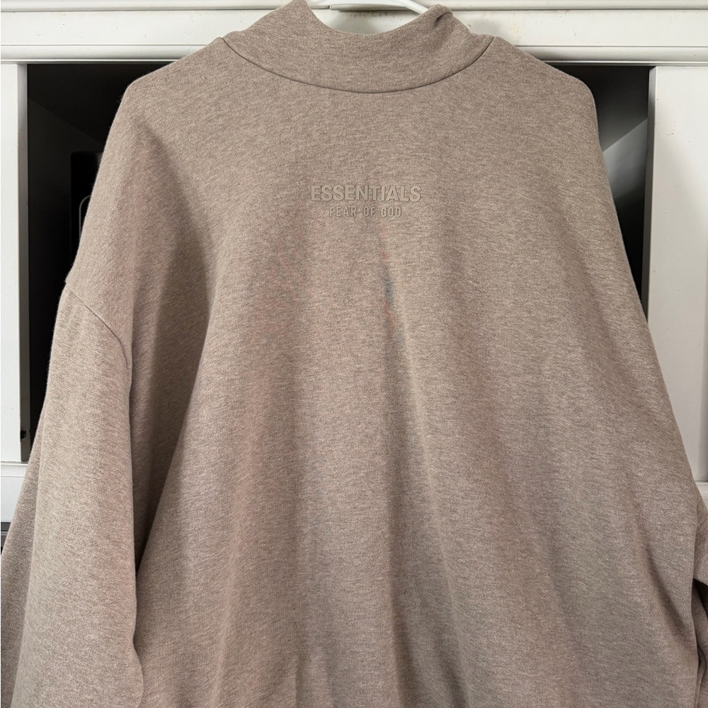 ESSENTIALS Men's Taupe Mock Neck Sweater